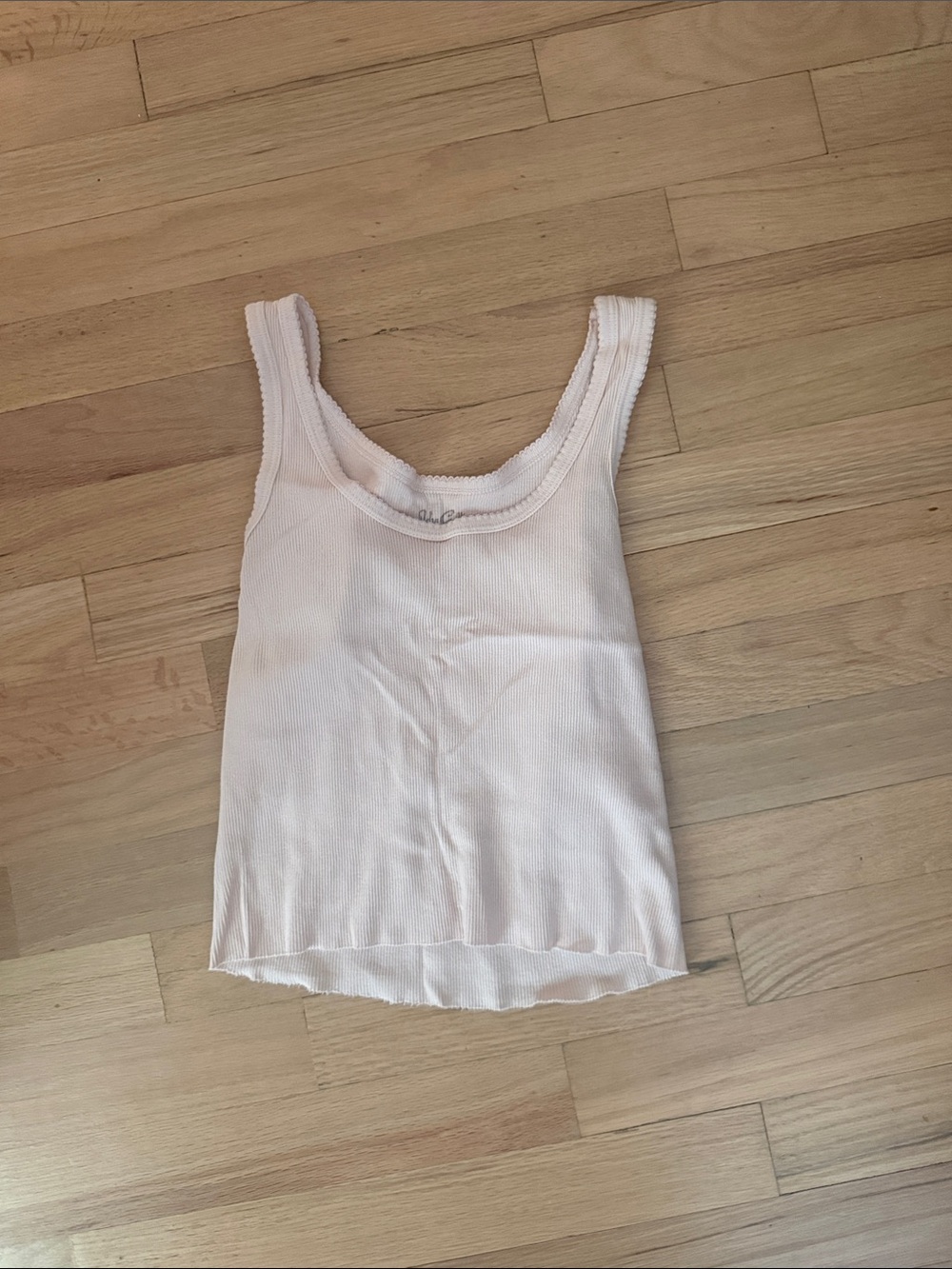 Brandy Melville Women's Ribbed Tank Top - Light Pink